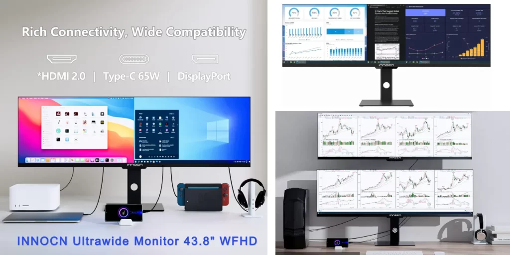 Best monitor for trading, INNOCN Ultrawide Monitor 43.8 WFHD